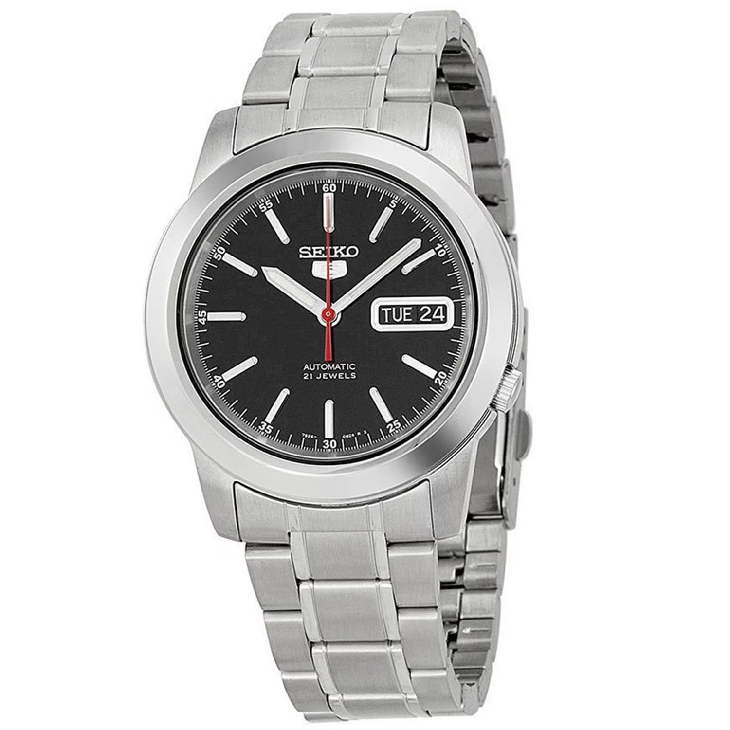 Seiko 5 SNKE53 Men’s Stainless Steel Black Dial Day Date Automatic Watch