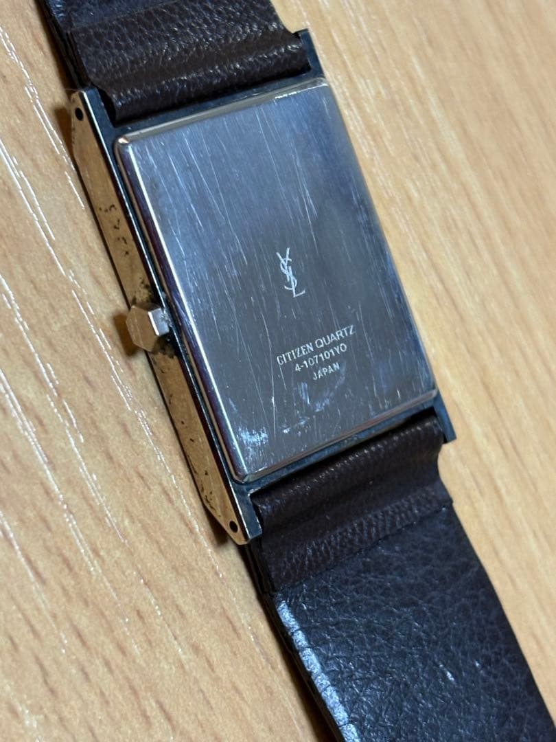 Yves Saint Laurent Quartz Watch Men’s Square Gray Dial H30.3xW25.3mm Accessary