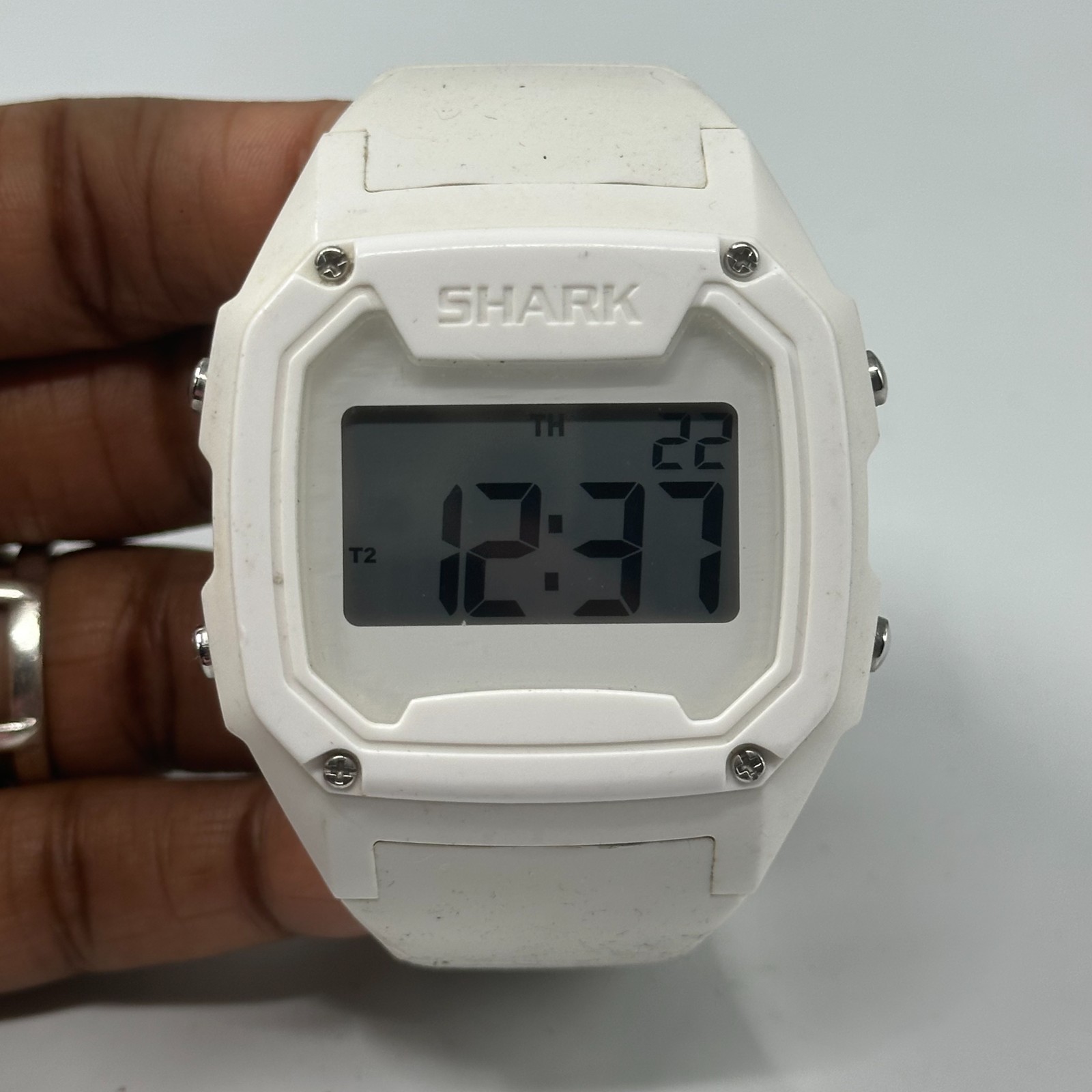 Freestyle Shark Classic Digital Watch White Out Mens 45MM Dial New Battery 9″