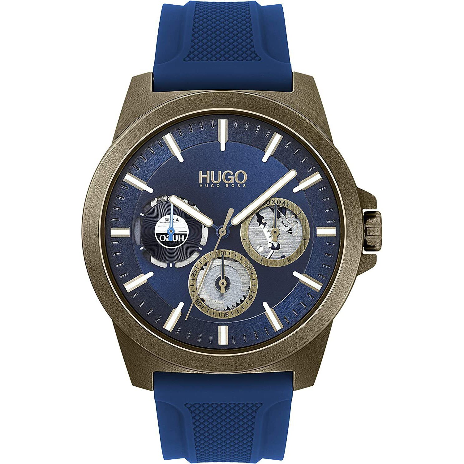 Mens Wristwatch HUGO BOSS CASUAL 1530130 Multifunction Silicone Blue