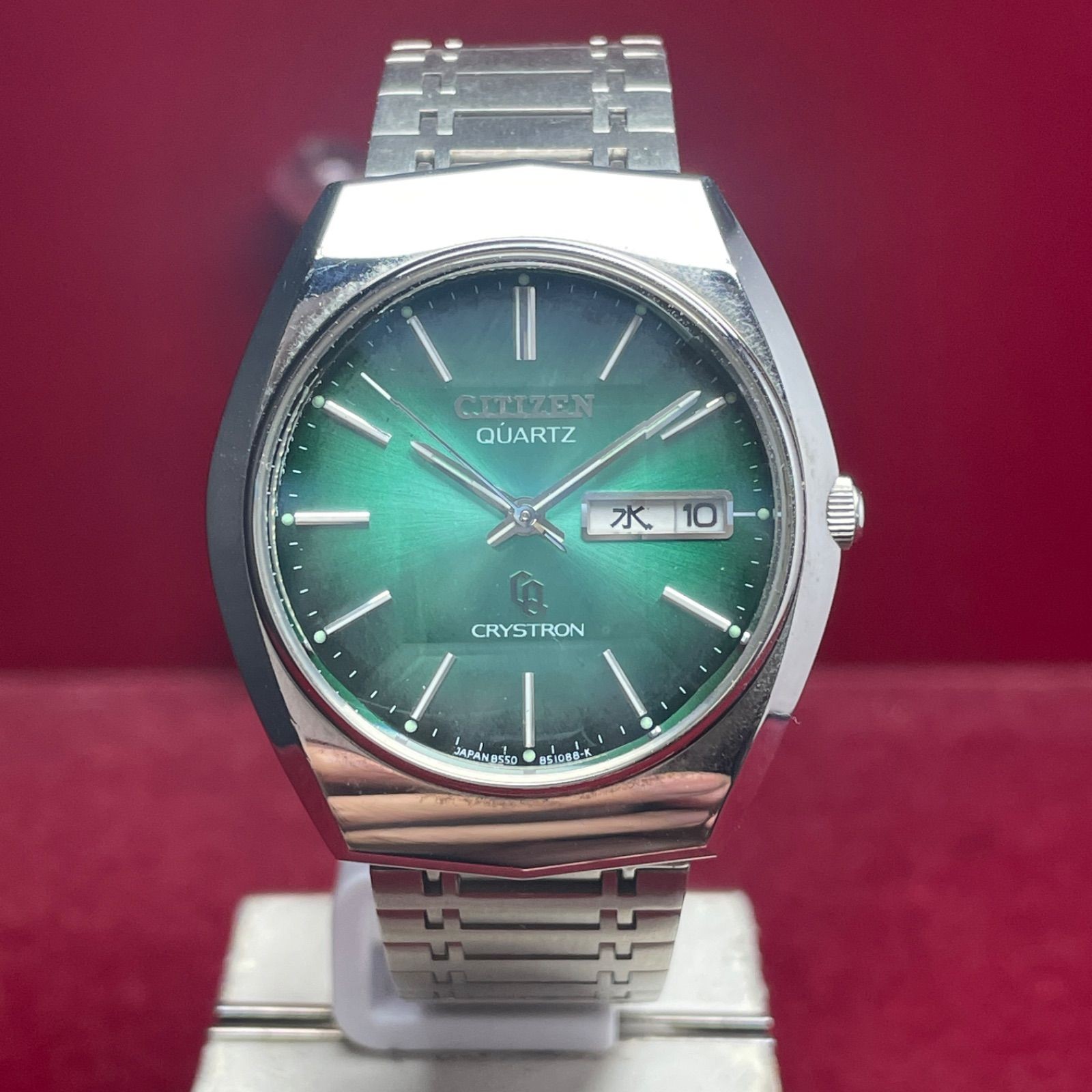 OH Completed Original Bracelet CITIZEN Christolon Green Dial Vintage Antique 5 F