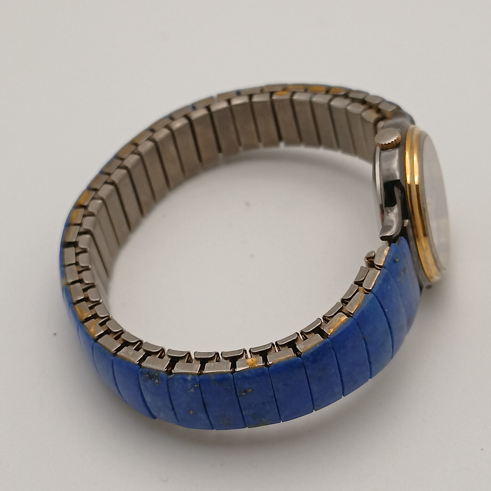 Bear Wan Handmade Quartz Watch Natural Lapis Lazuli Stone Dial Blue Leather