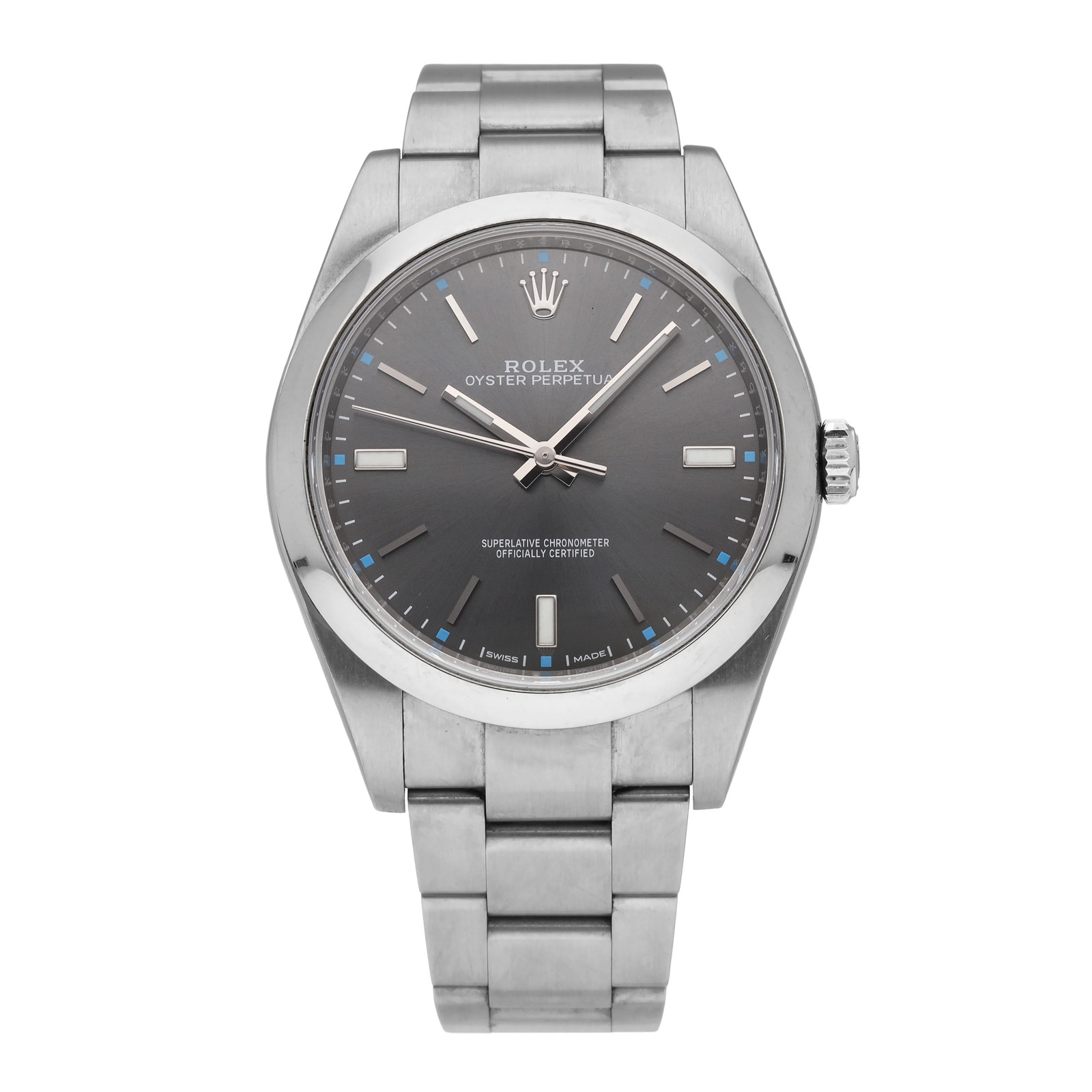 Rolex Oyster Perpetual Grey Dial 39mm Automatic Men’s Watch 114300-