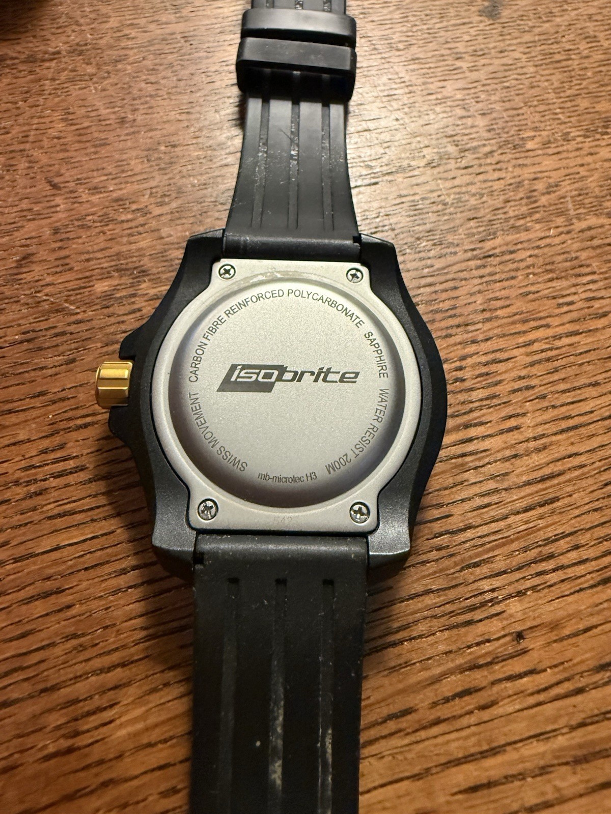 Mens Isobrite Sapphire 200m/660ft Diver Watch. Swiss Mvmt. Works Well & Accurate