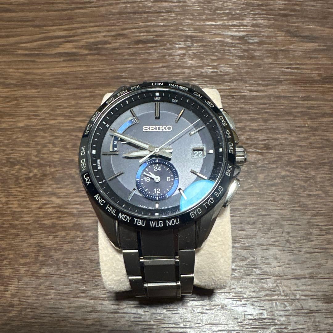 Seiko Brightz 8B63-0AB0 Radio Solar Day Date Watch Used