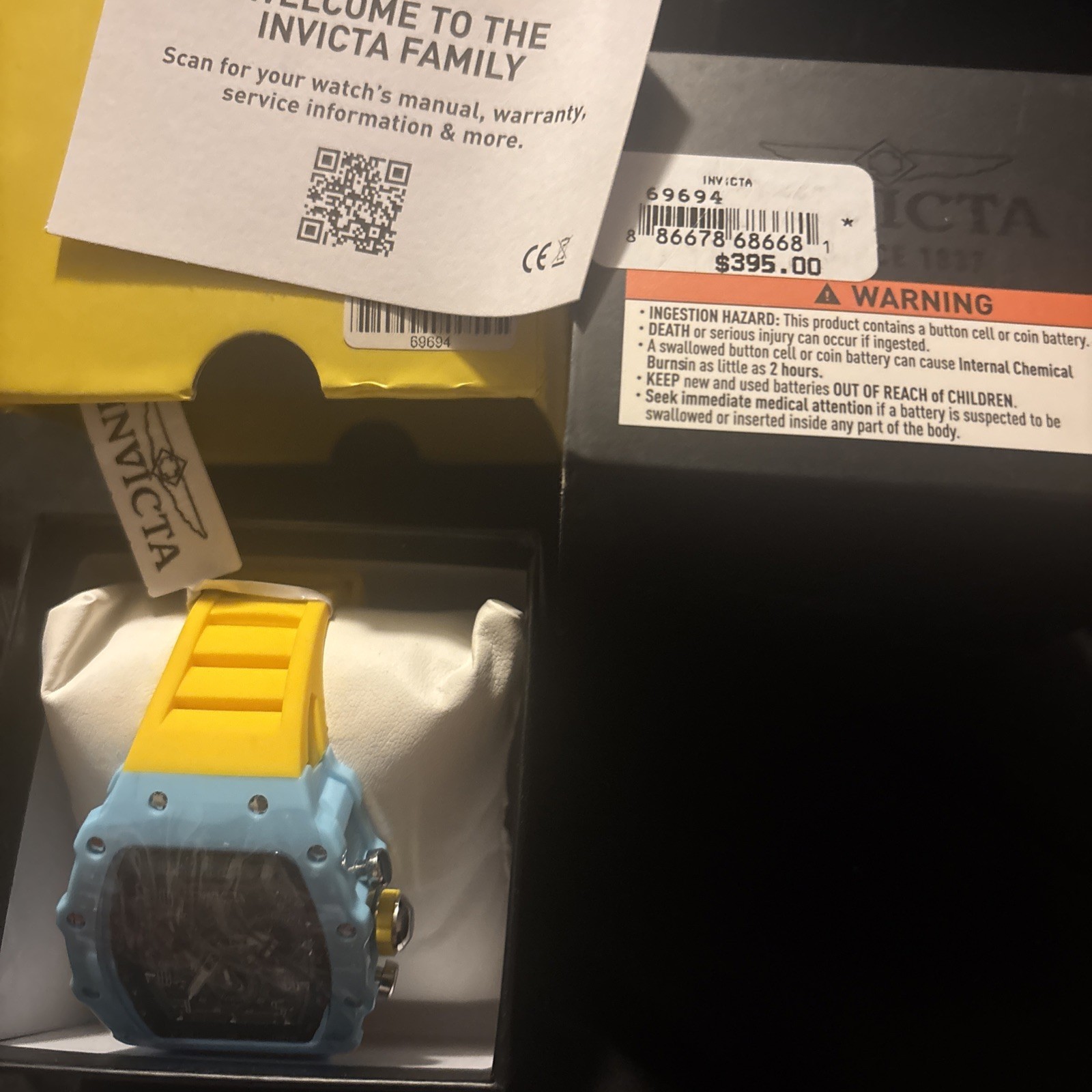 Invicta Racing Sunshine State – Nitro Gen Men’s Watch 43mm, Blue/Yellow (69694)