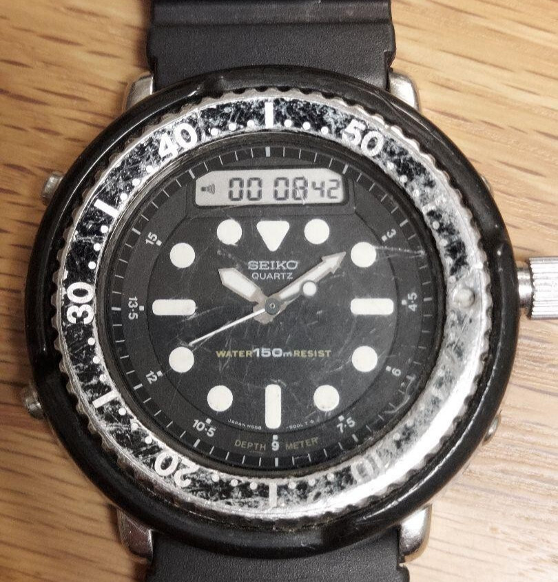 [USED Excellent] Seiko H558-5000 Hybrid Diver Arnie 150m Quartz Ana-Digi Watch