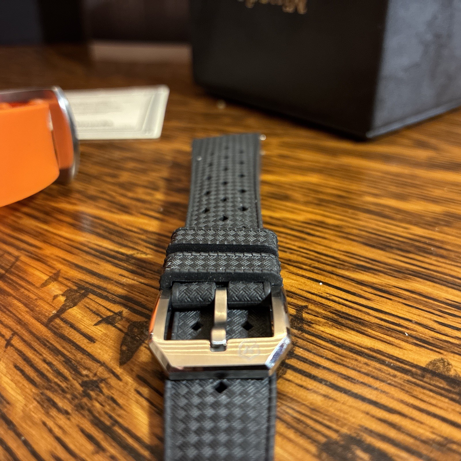 NIVADA GRENCHEN DEPTHMASTER SWISS AUTOMATIC DIVE WATCH ORANGE DIAL FULL SET