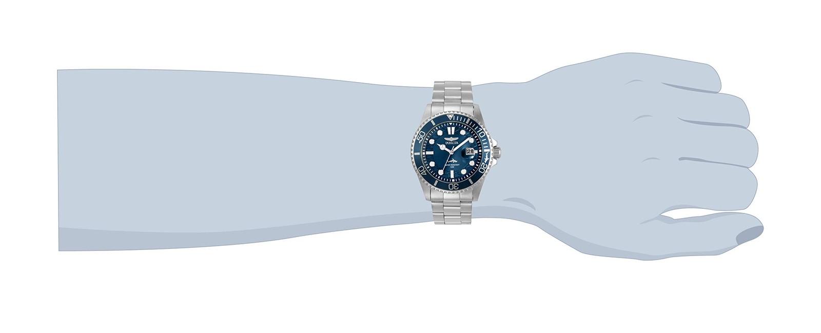 Mens Pro Diver Quartz Watch, Silver, 30019