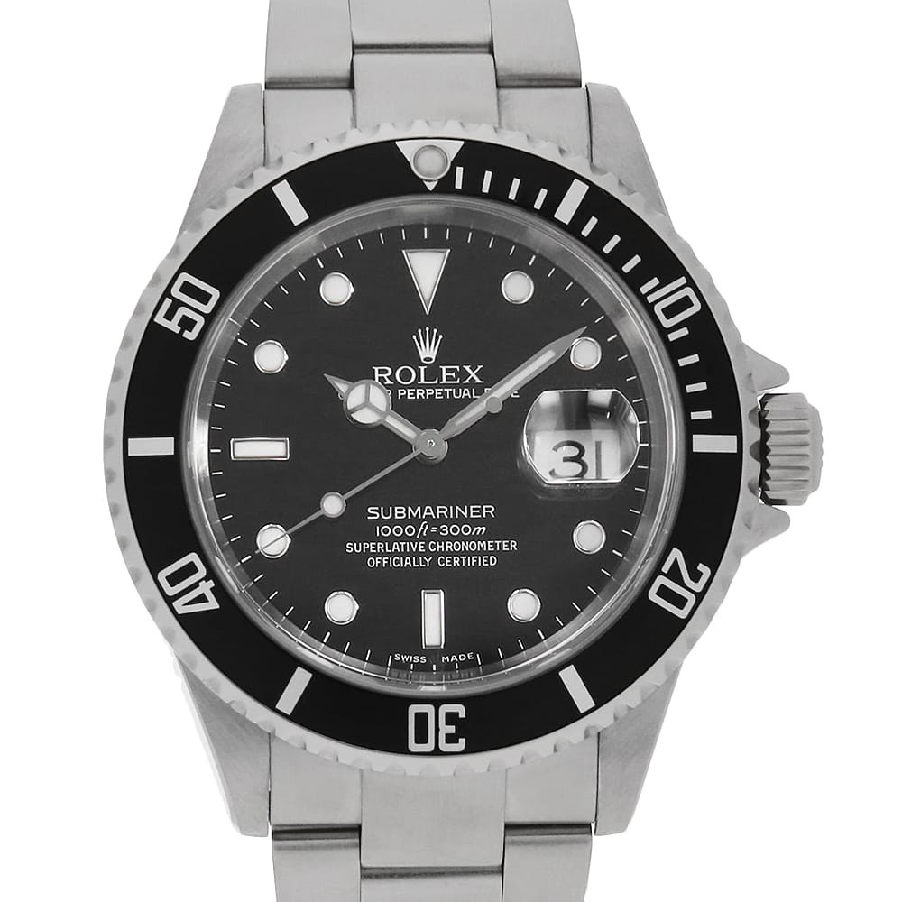 ROLEX SUBMARINER Date 16610 black D Number second hand mens