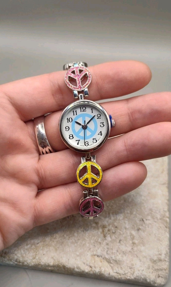 Vintage Collezio Peace Sign Watch Japan Quartz Movement