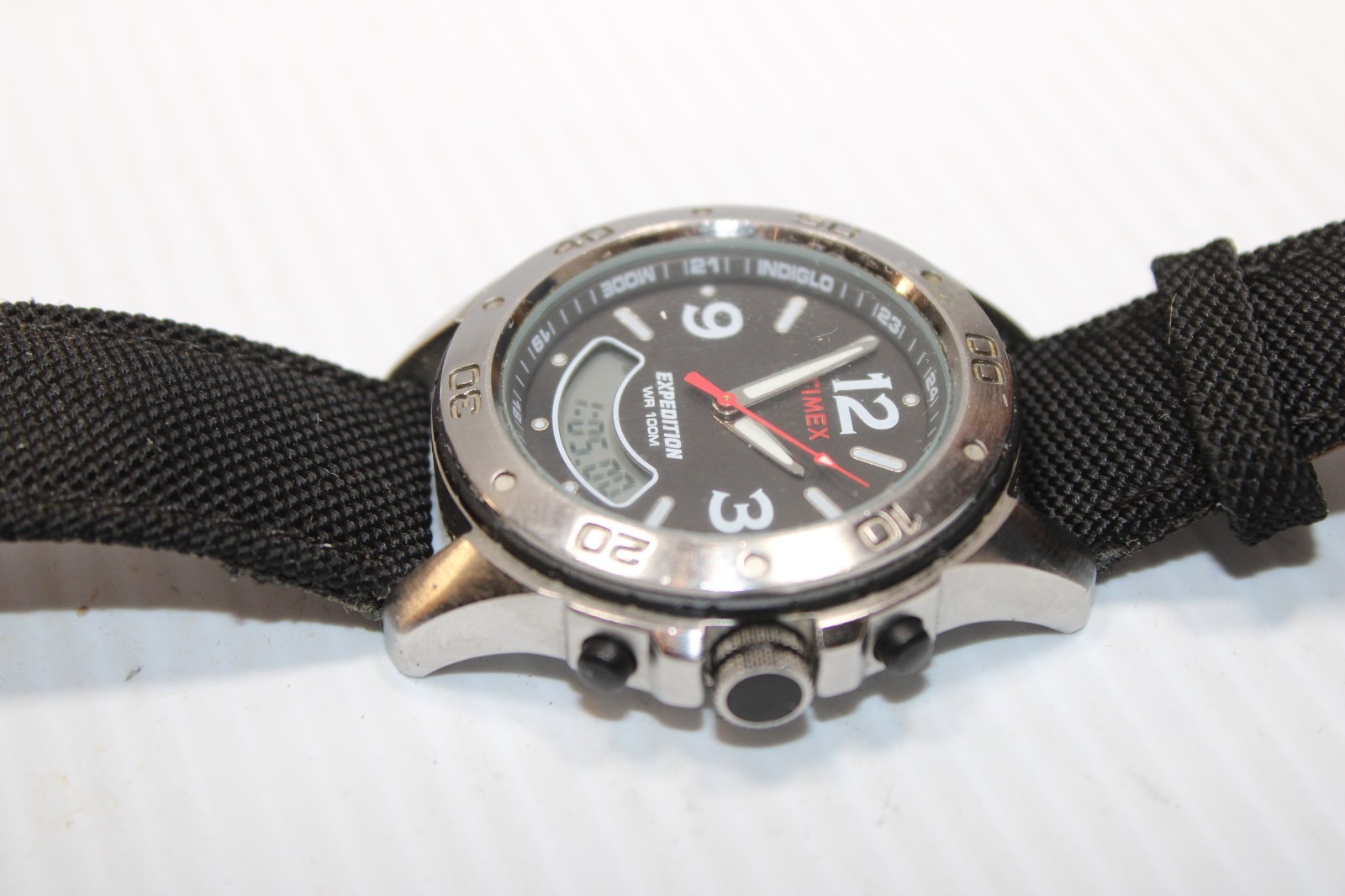 Timex Expedition 930 Dual Time Watch Canvas Band NEW BATTERY #L/R