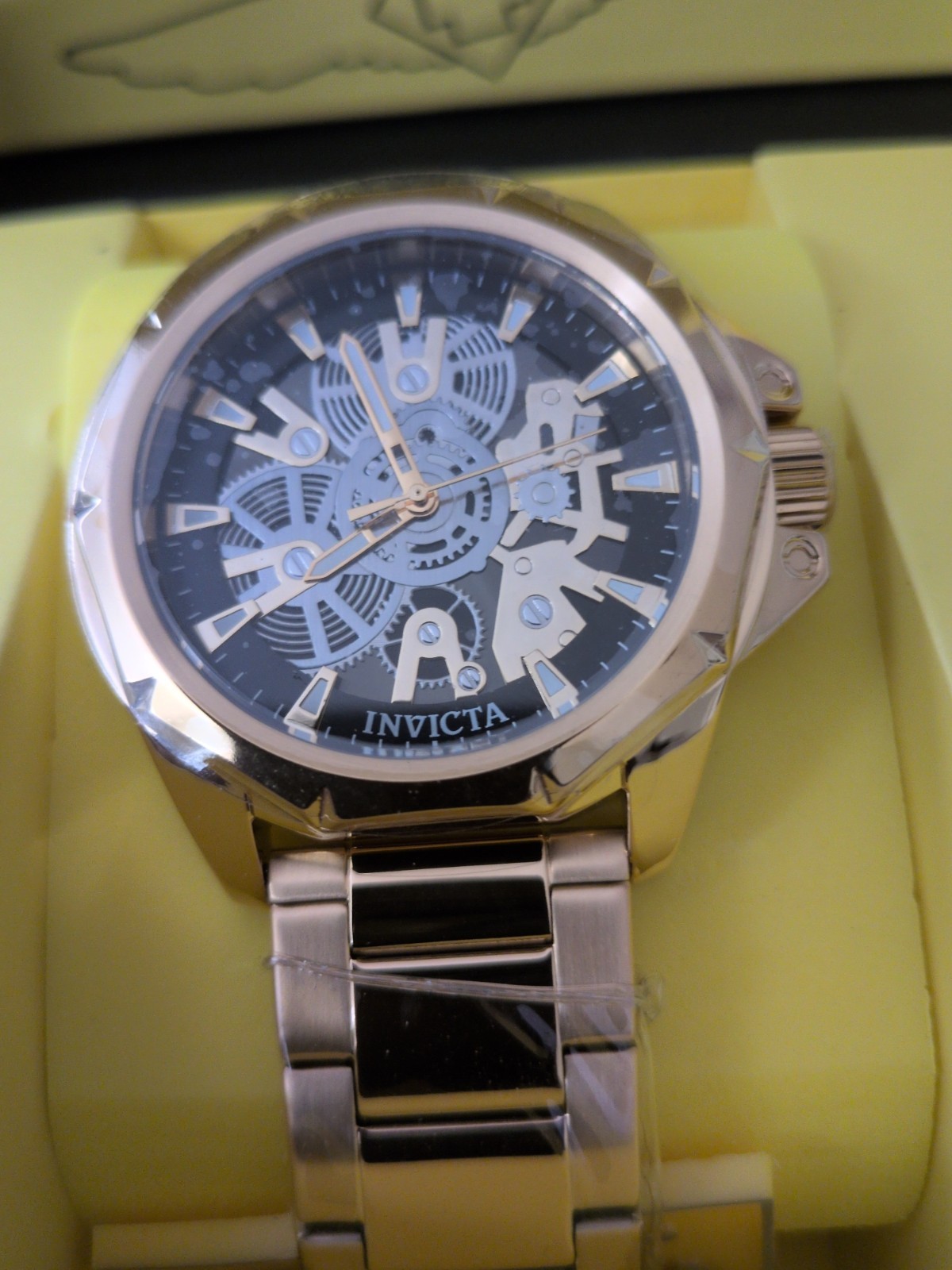 Invicta Objet D Vellic Art Men’s Watch w/ Skeleton Dial – 44mm. Gold (50380)