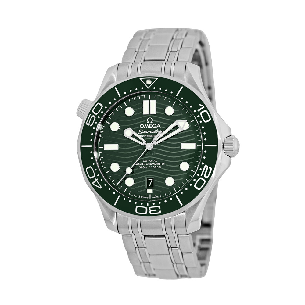OMEGA Stainless Steel 42mm Seamaster Green Diver 300m 210.32.42.20.10 NEW