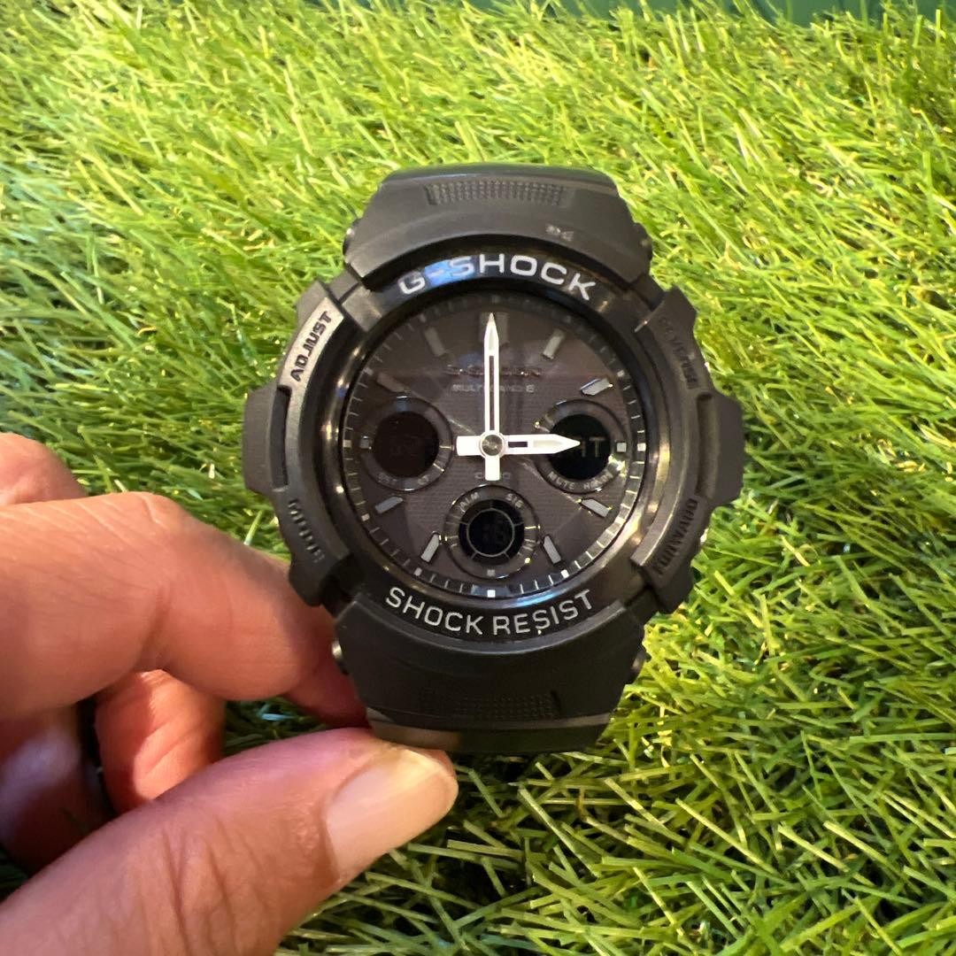 G-Shock AWG-M100B Radio Solar Black Digital Watch Used G628