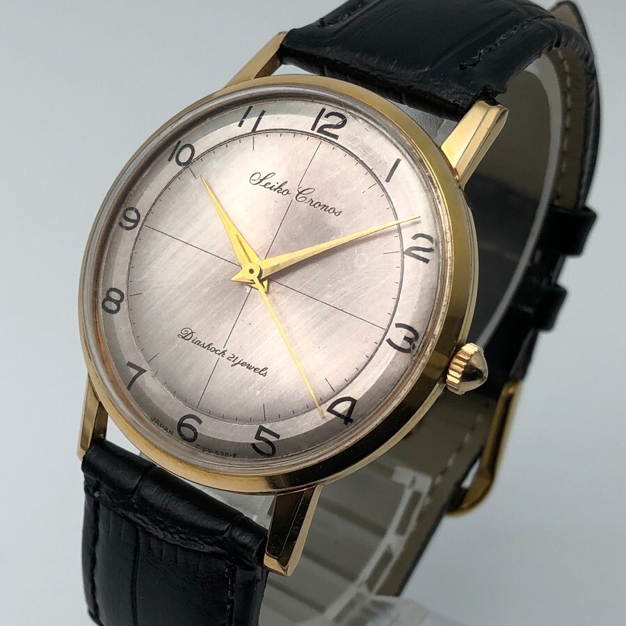 Vintage 1960 Seiko Cronos Gold Filled Rare Dial J15009E Hand-Winding Japan #1791