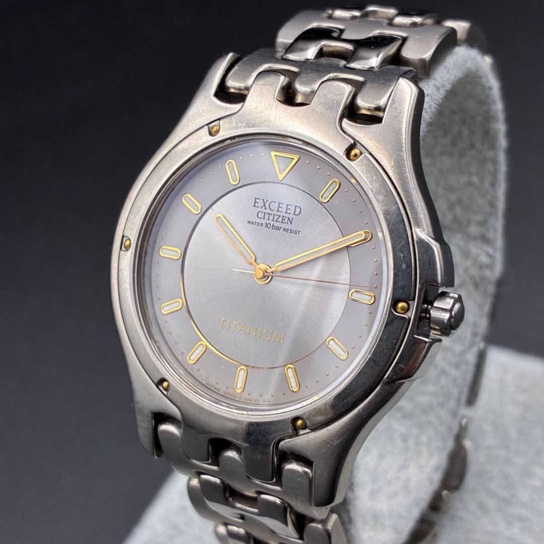 CITIZEN EXCEED 0330-C30021 Men’s Watch Gray Dial SS 35mm From Japan