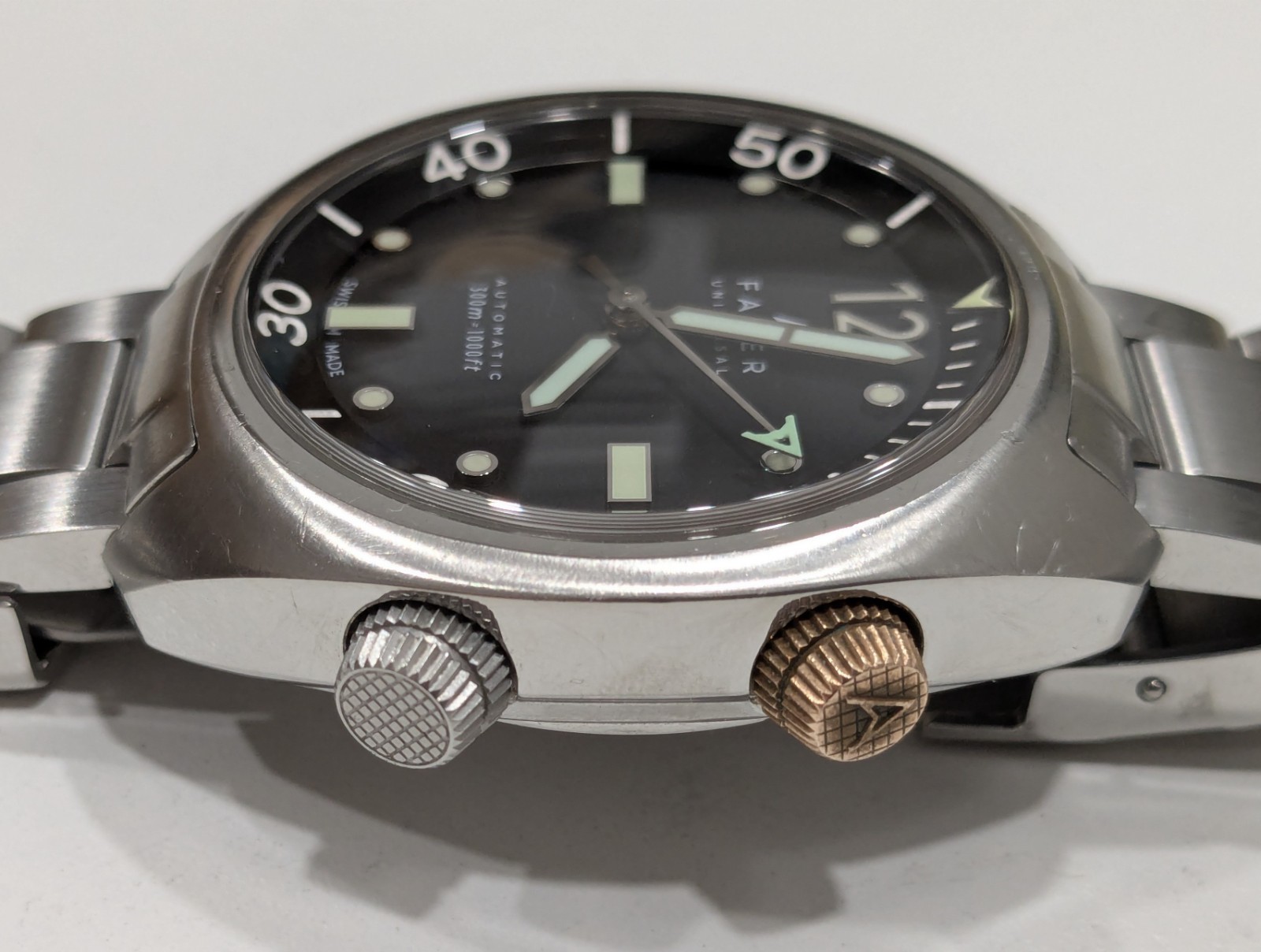 Farer Aqua Compressor Endeavour 41.5mm Mens Watch Stainless Steel