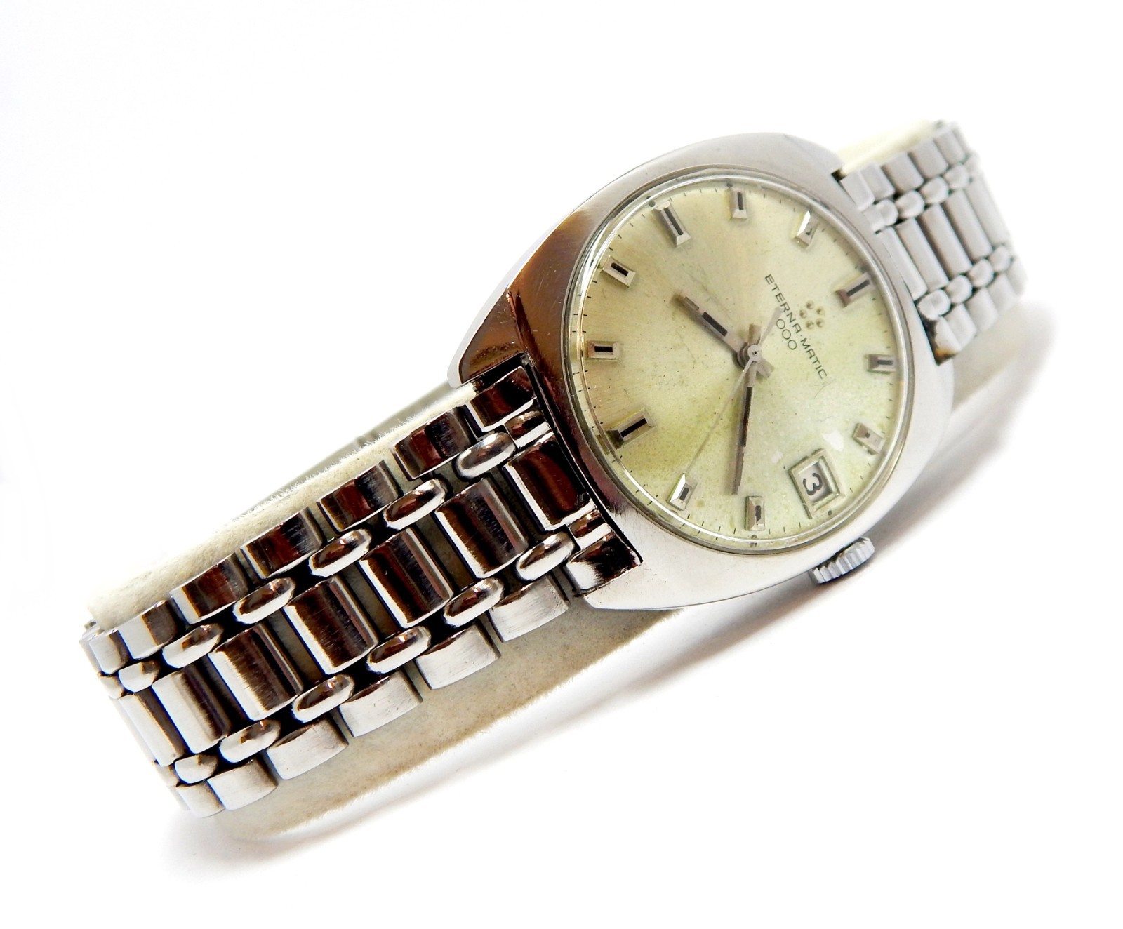 Watch ETERNA-MATIC 1000 Automatic Brevete Ref. 110T Steel 35mm 1970c Men Working