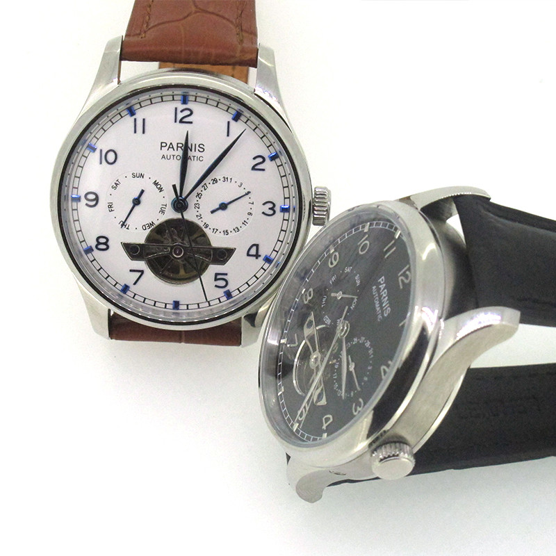 43mm Parnis Date Day Indicator Automatic Movement Men’s Boy Watch Christmas Gift