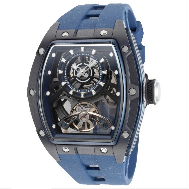 Invicta Men’s 44mm S1 Rally Automatic Skeleton Dial Light Blue/Black Tone Watch