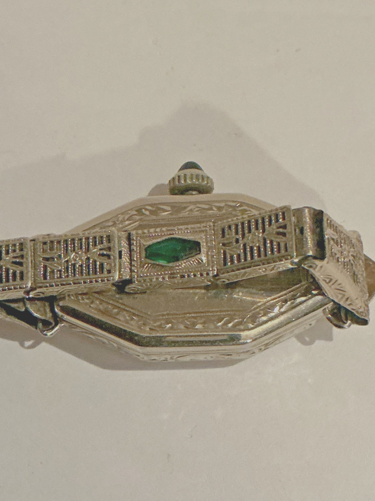 1925 ORIGINAL ABRA WATCH Co. 14K WHITE GOLD ART DECO LADIES WATCH
