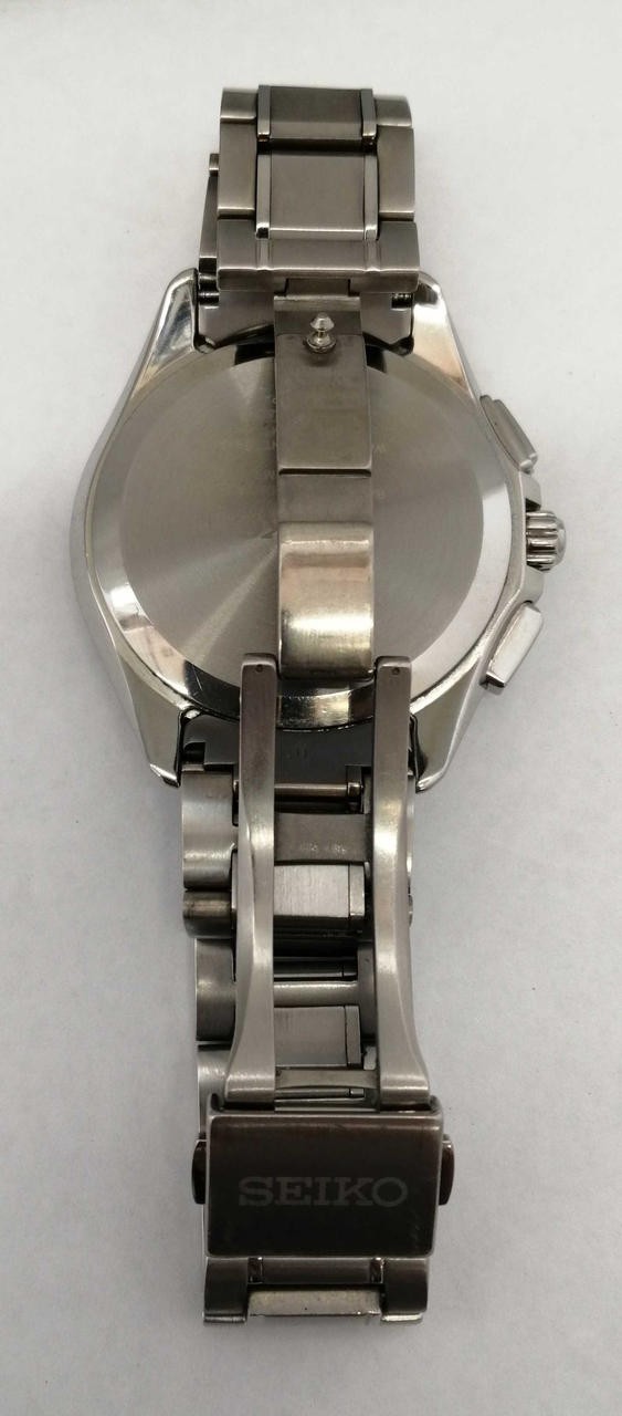 SEIKO 8B63-0AB0 Men’s Solar Quartz Watch Stainless Steel Excellent