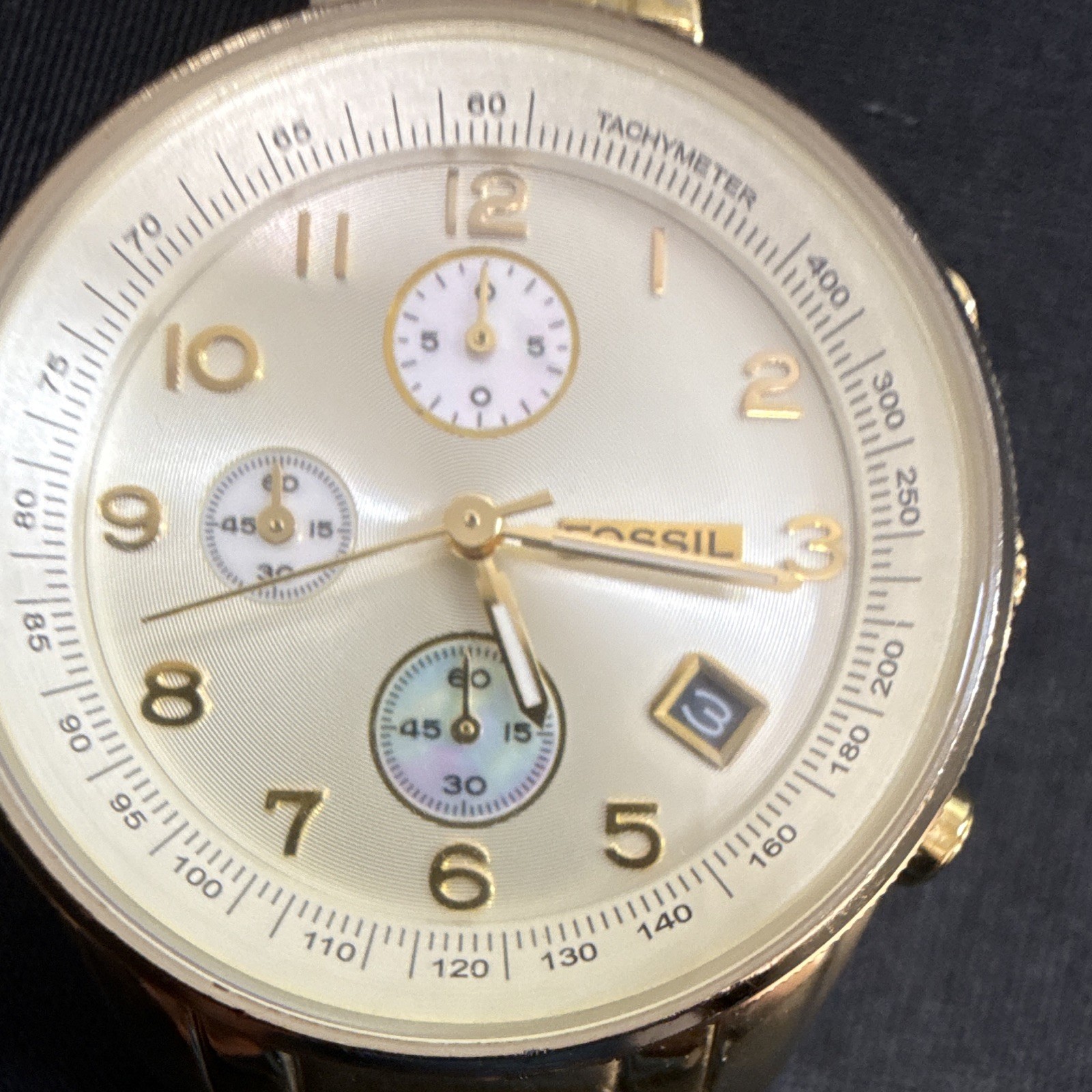 Fossil Men’s Gold Tone FS-4402 NEW BATTERY RUNS EXCELLENT!!