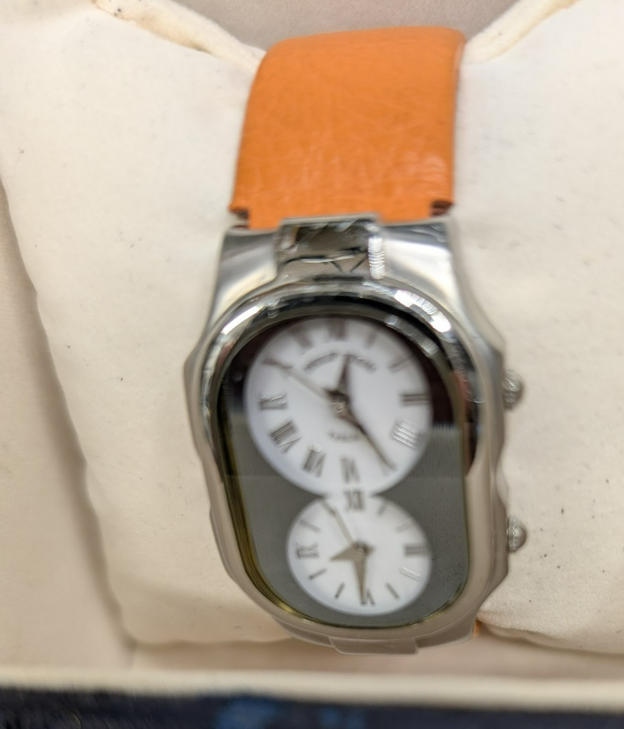 Philip Stein Wristwatch Teslar Orange Band Boxed