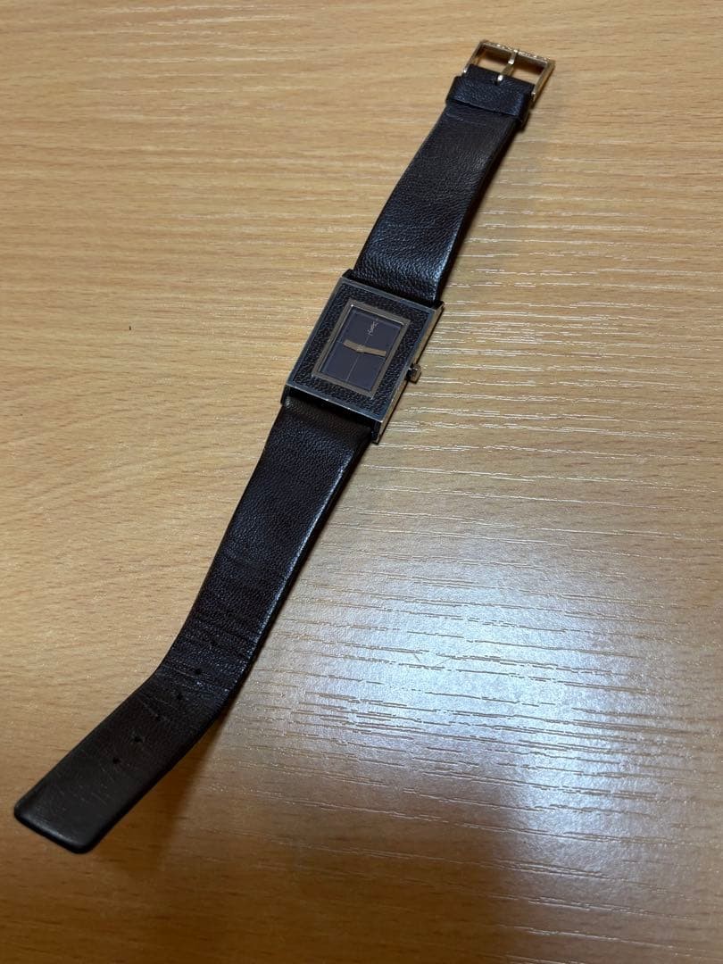 Yves Saint Laurent Quartz Watch Men’s Square Gray Dial H30.3xW25.3mm Accessary