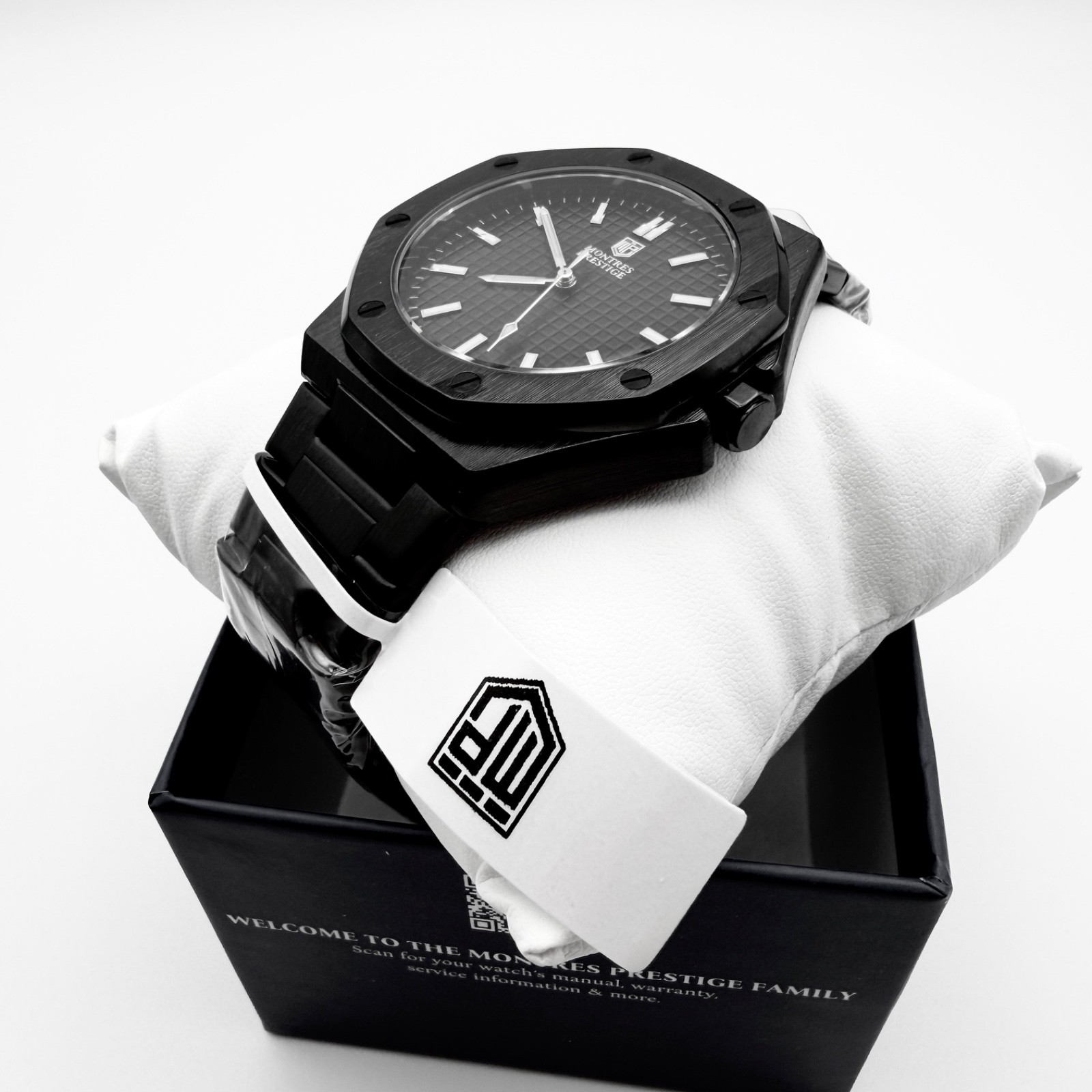 NEW MONTRES PRESTIGE x INVICTA Men’s Black Royal Oak Stainless Steel Watch 44MM