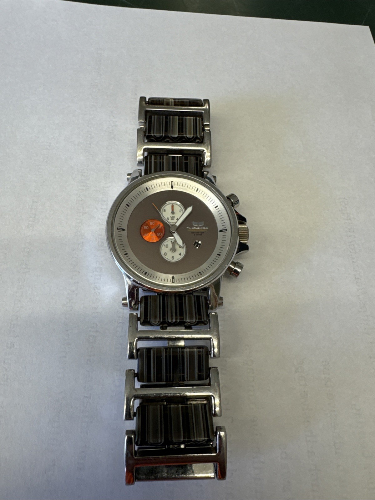Vestal Plexi Acetate Chronograph Men’s Silver Watch