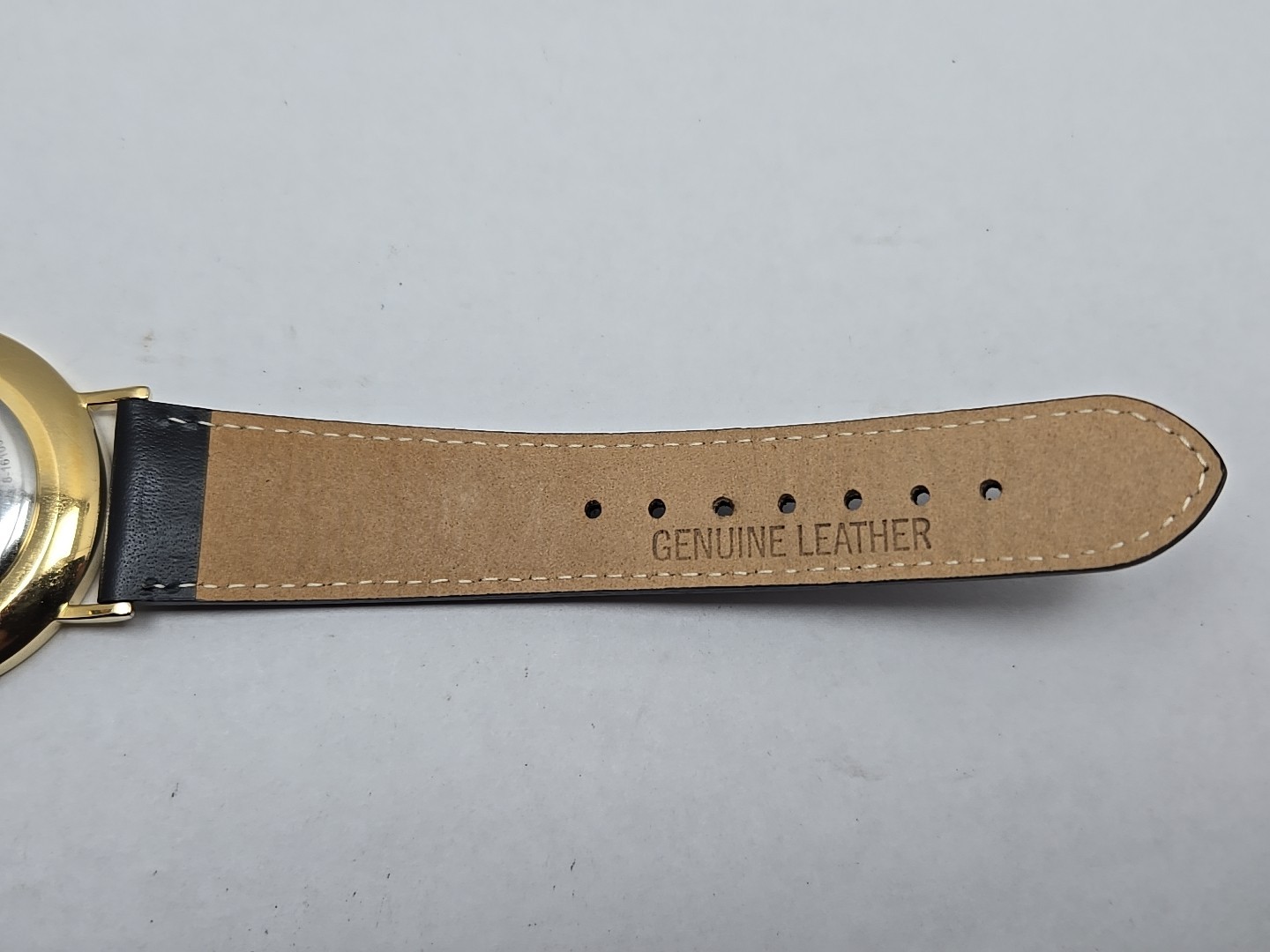 Breda Gold White Dial Quartz Unisex Watch Black Leather Strap New Battery Dallas