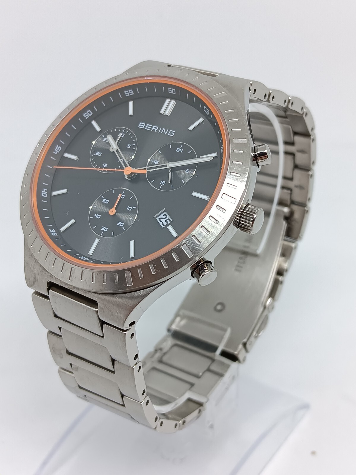 Bering Titan Chrono 11743-709 Men’s 43mm Brushed Titanium Japanese Quartz Watch