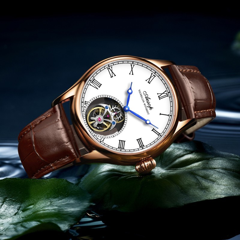 Aesop Luxury Tourbillon Mechanical Hollow Movement Sapphire Man Watches 7061