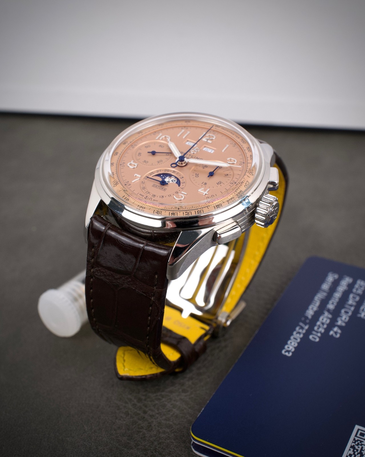 Breitling Premier B25 Datora AB2510201K1P1 2025 Papers Unworn Steel Salmon Moon