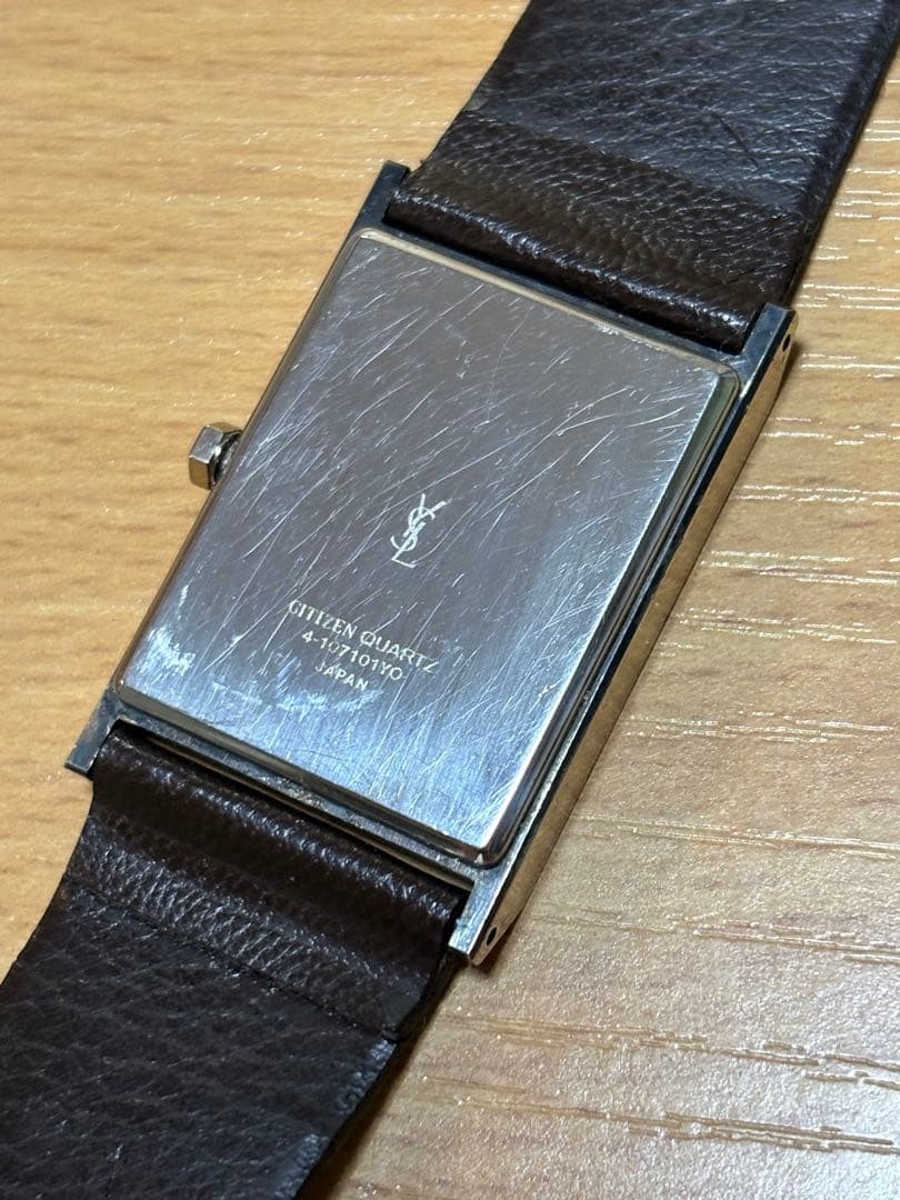 Yves Saint Laurent Quartz Watch Men’s Square Gray Dial H30.3xW25.3mm Accessary