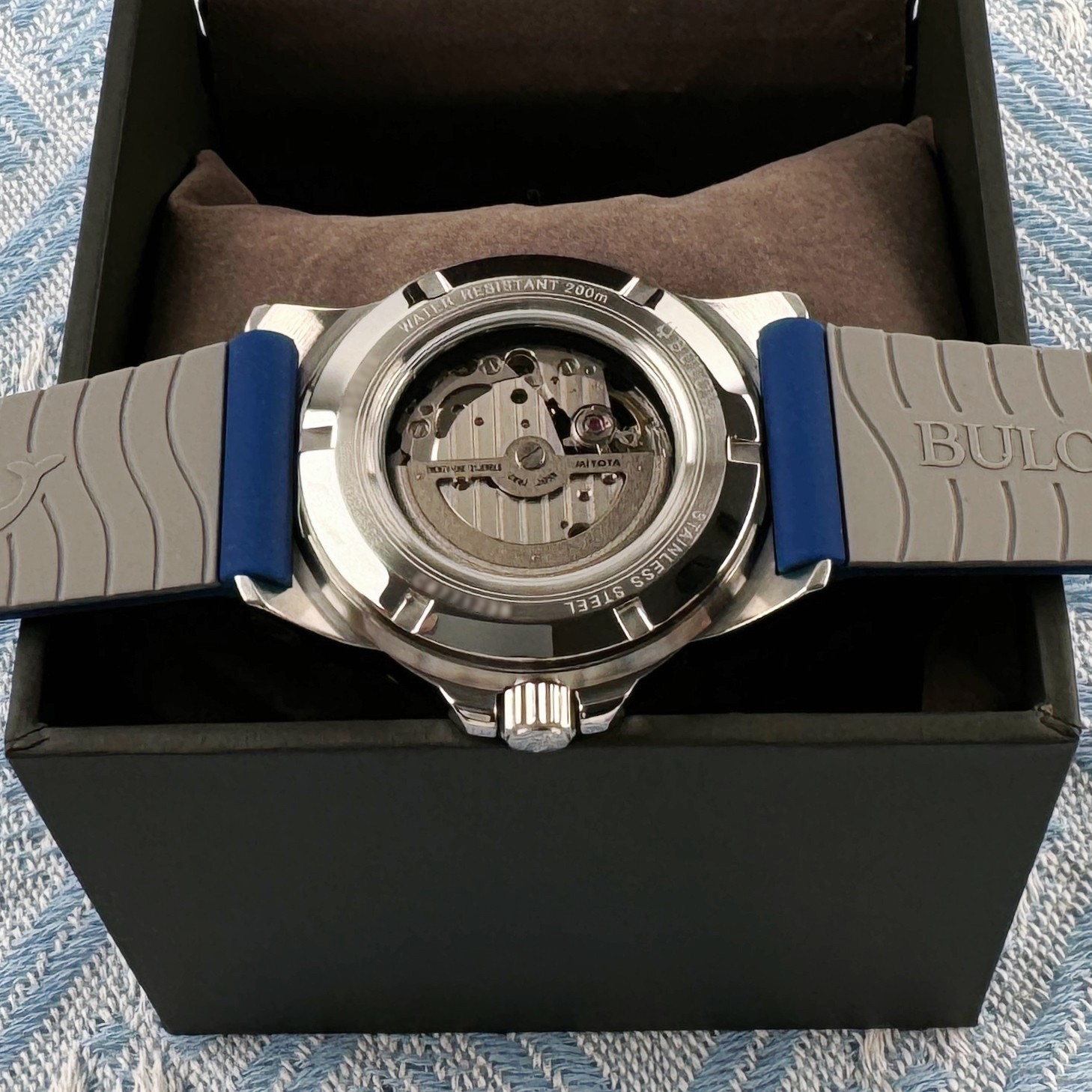 New Bulova Marine Star Automatic Men’s Watch Blue Dial 45mm/98A303