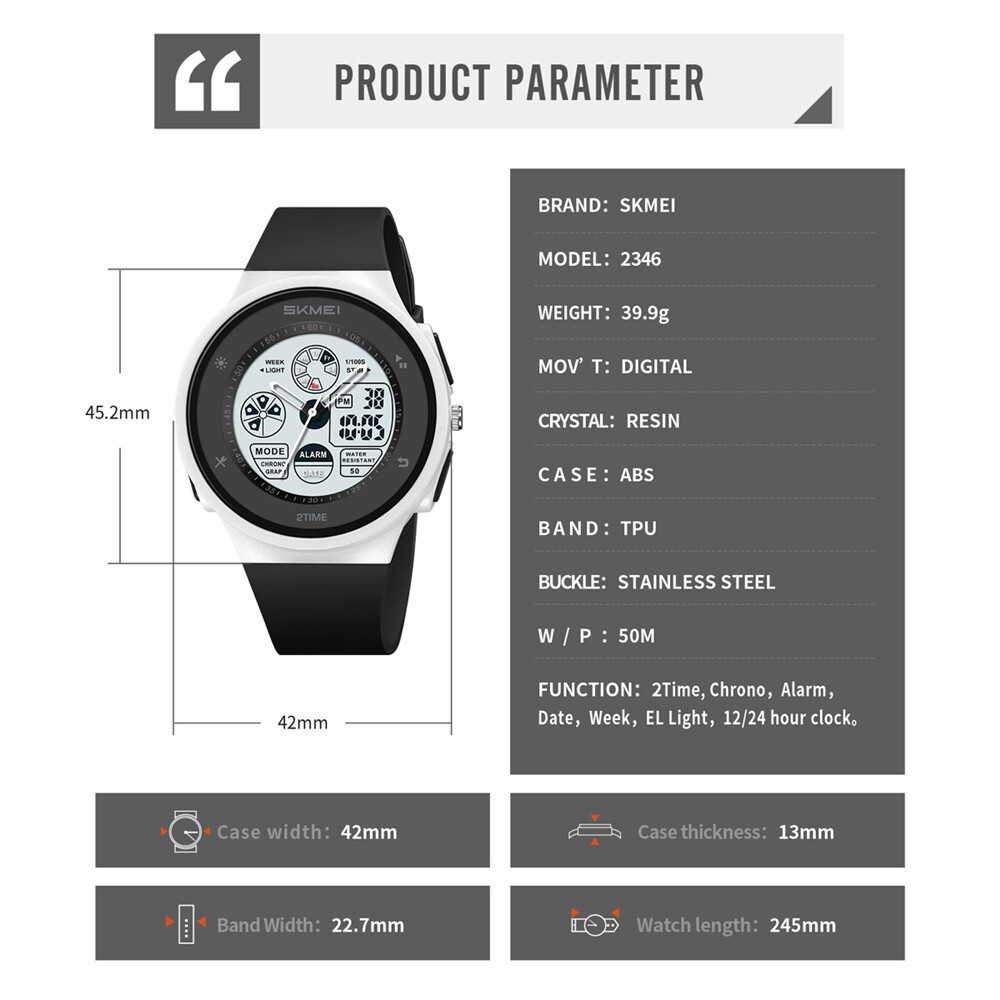 SKMEI Boy Watch Military Sport Wristwatch LED Digital Fashion Countdown Watches