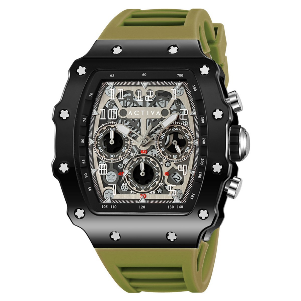 Activa Circuit X Invicta 44.3mm Skeleton Dial PC Case Material Black Green NIB