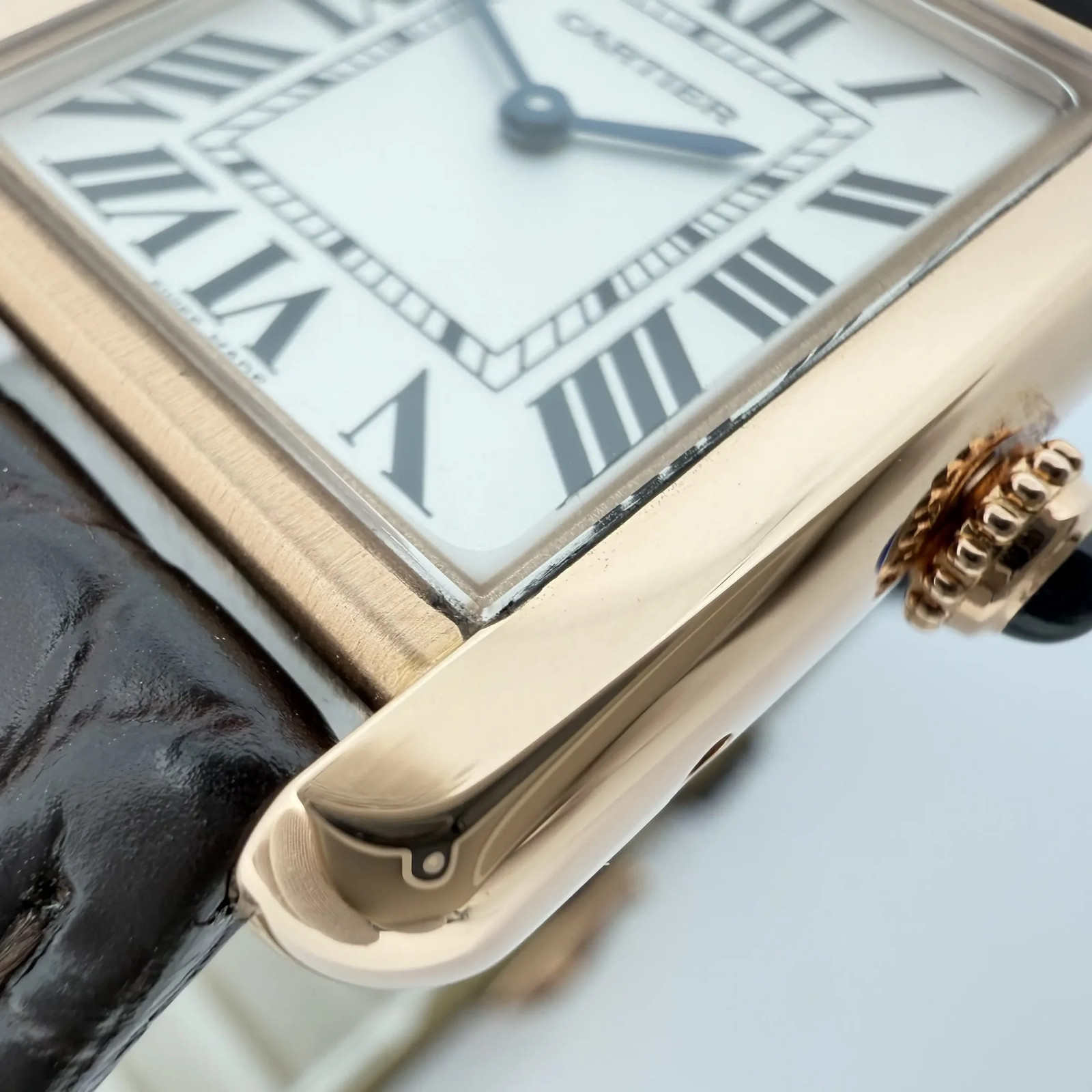 2016 Mint Cartier W5200024 ref. 3168 Tank Solo 24×30.5mm 18K Rose Gold Qtz Watch