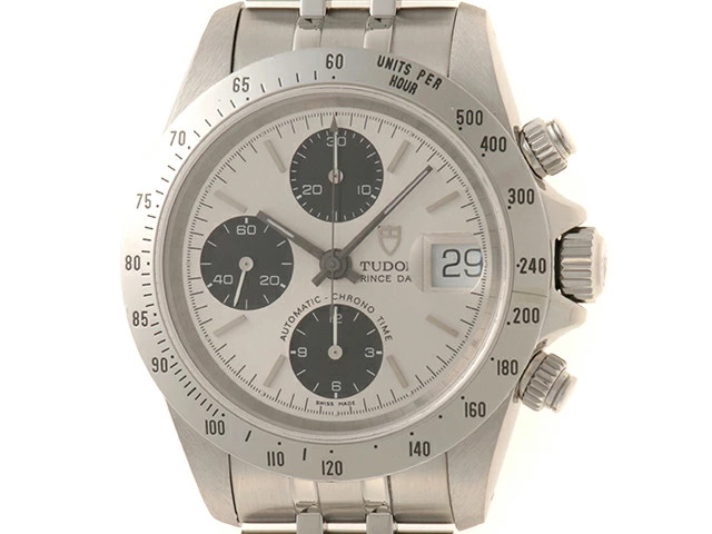 Tudor Prince Date Chrono Time 79280 Stainless Steel 39mm Silver Dial #DW413