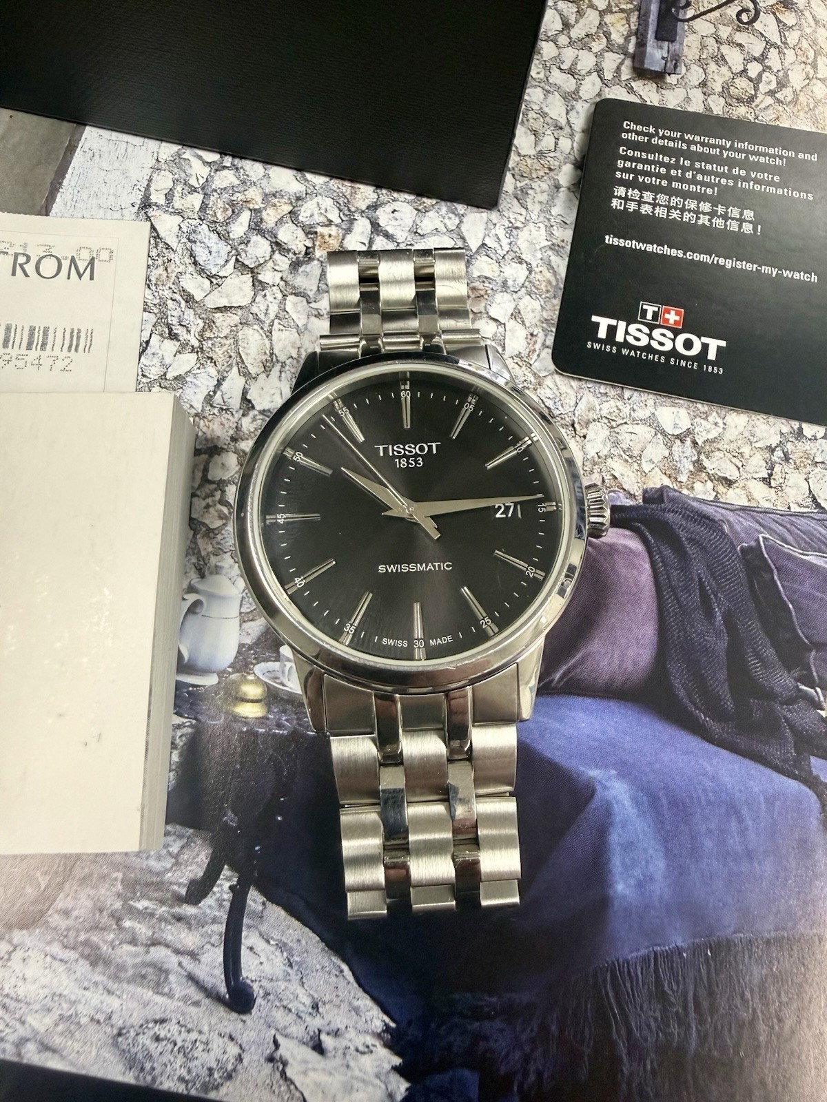 Tissot Classic Dream Swissmatic Black Dial Steel Auto 42mm Watch T129407