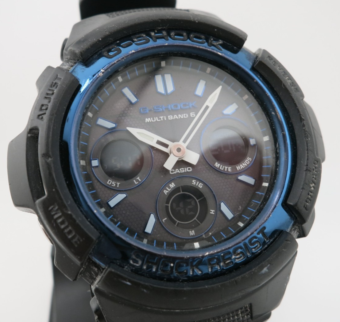 Casio G-Shock Tough Solar Black and Blue AnaDigi Watch – AWG-M100A / AWGM100A-1A