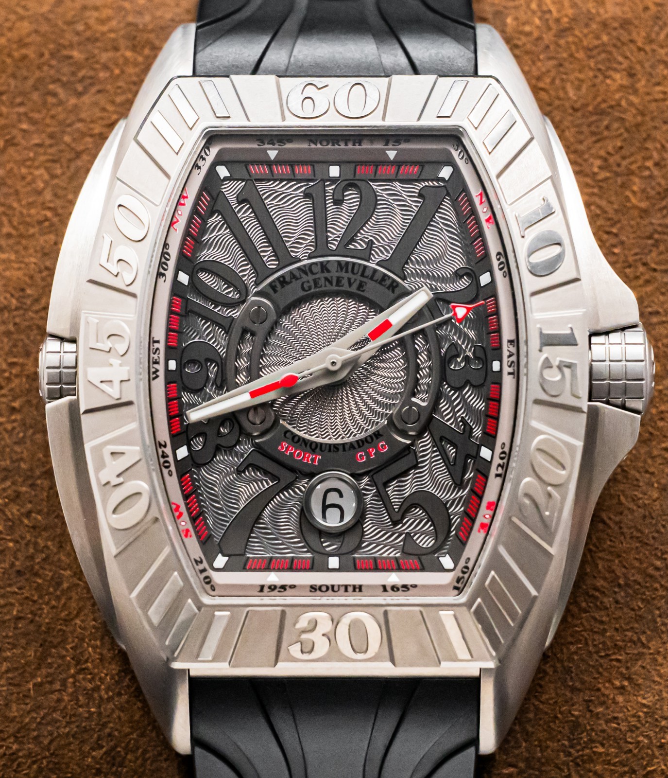 Franck Muller Conquistador Sport GPG Box Gray/Red Dial 8900 SCDT GPG TTGR