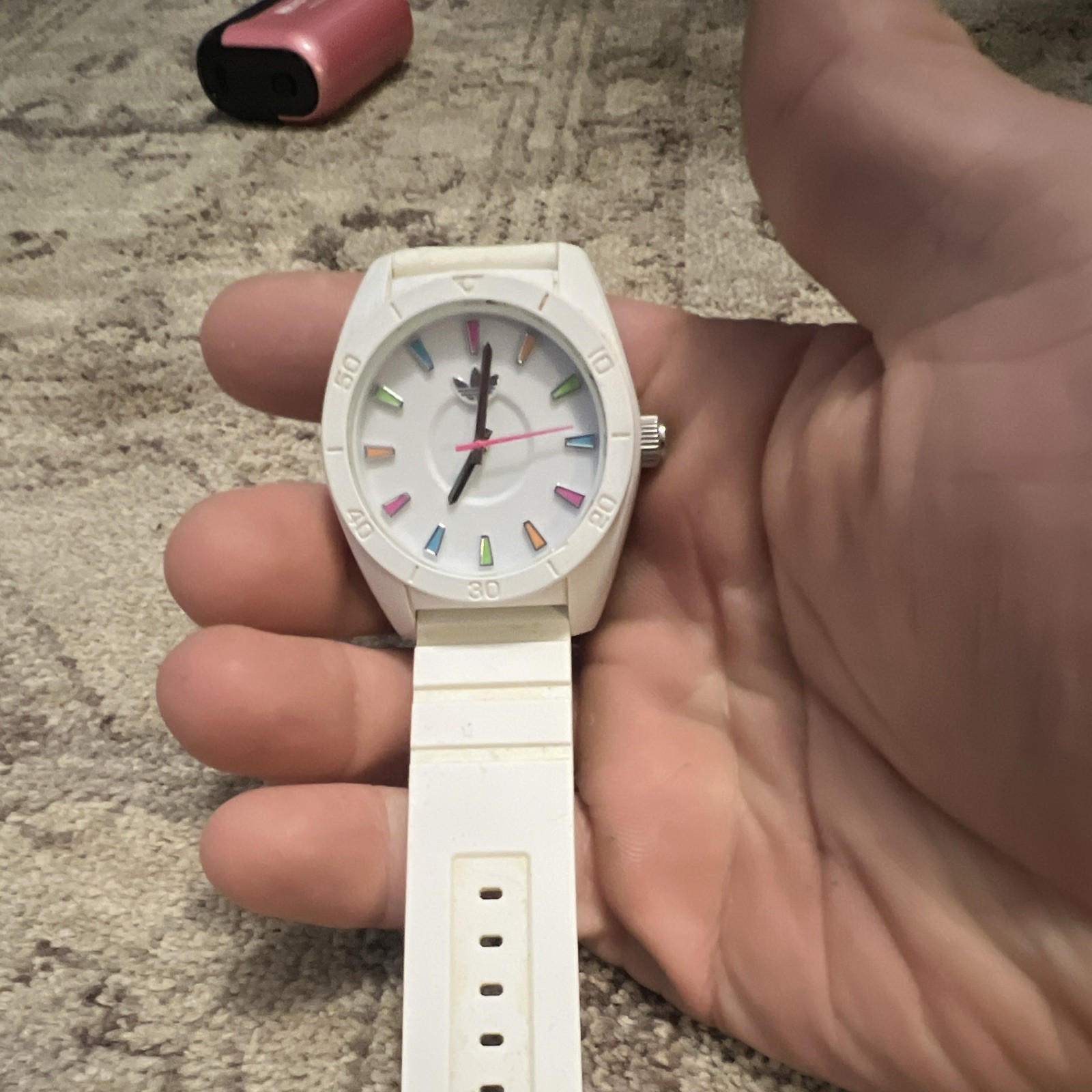 ADIDAS Originals SANTIAGO ADH2711 All White Watch 50 Meter Water