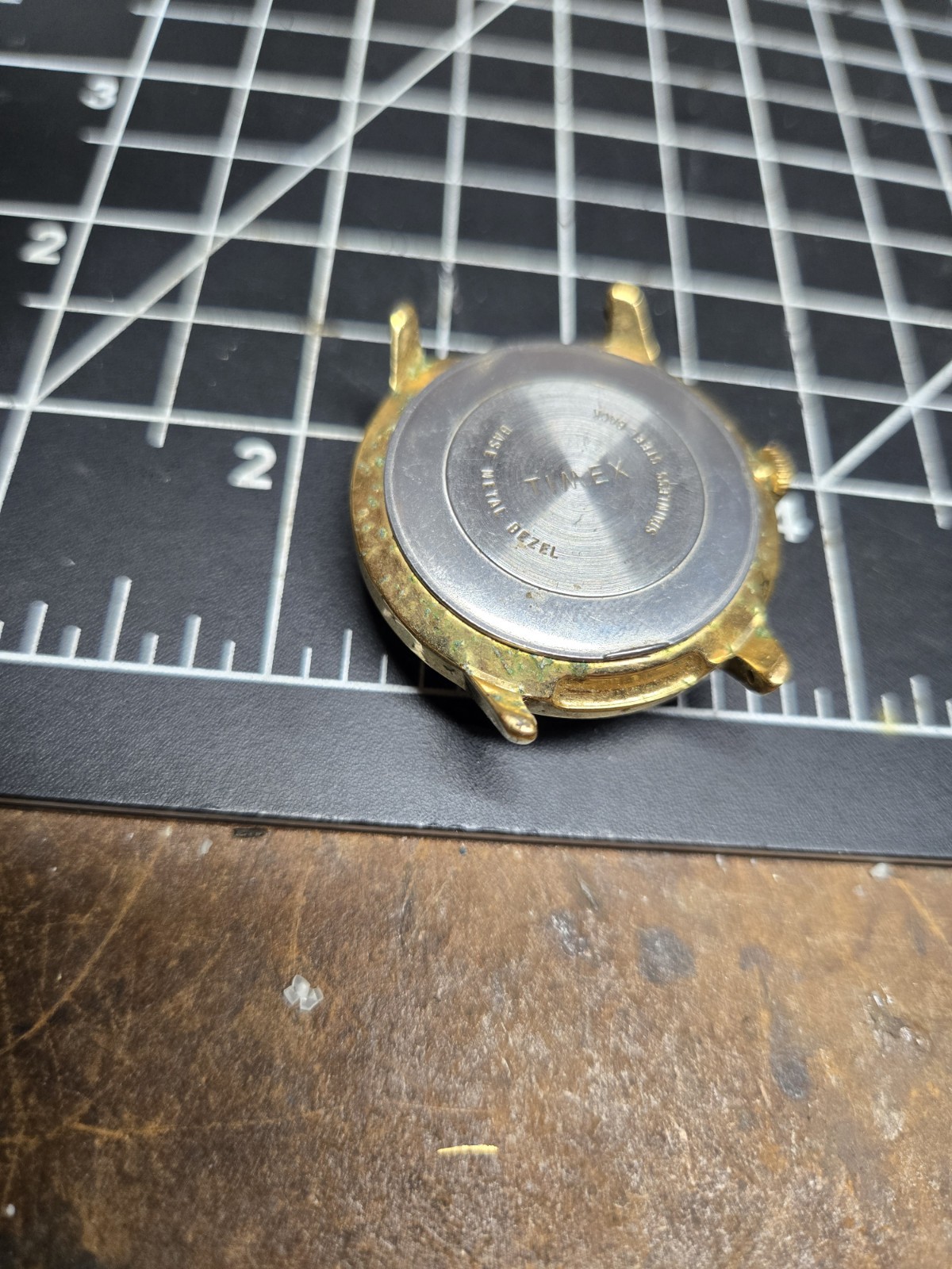 vtg 1970s timex mercury sunburst retro watch day date brown red gold tone