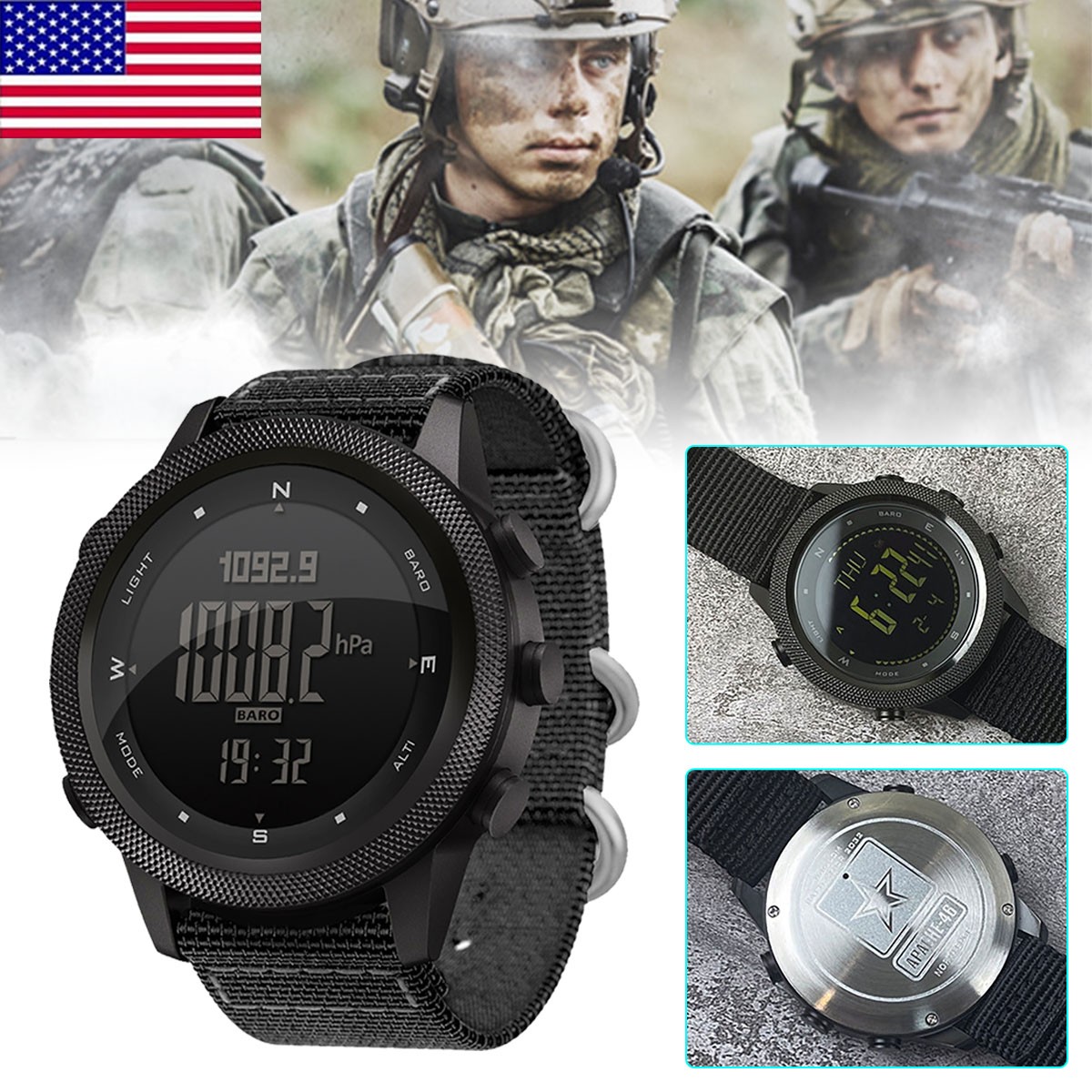 US North Edge Apache 3 Smart Men Military Digital Sports Barometer Compass Watch