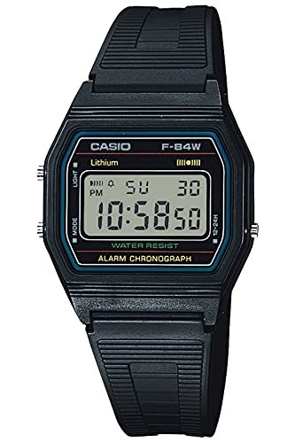 Casio Collection F-84W-1QJH Men’s Watch Black Resin Band Alarm LED Light NEW