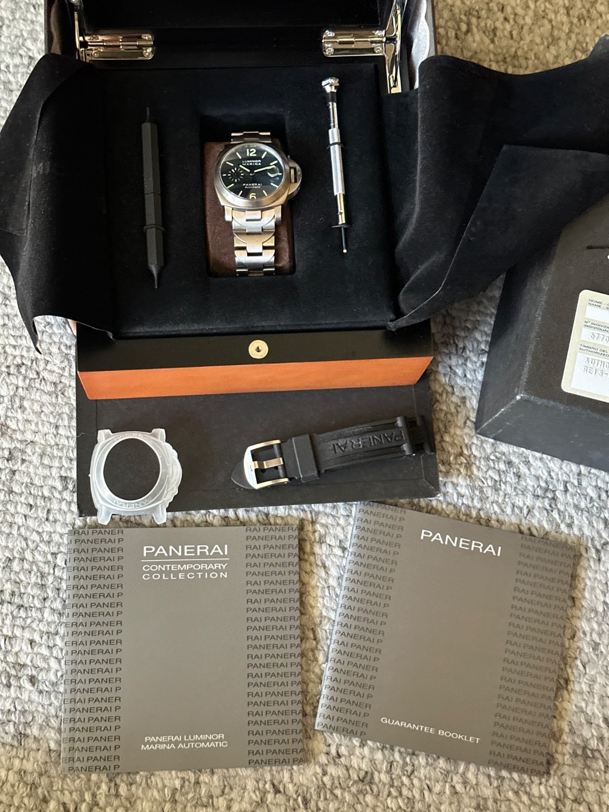 Panerai Luminor Marina Titanium Automatic Blue Dial 40mm PAM00283 w Box + Papers
